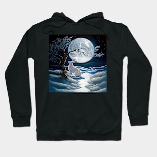 Hare, Pagan Hare, Pagan Art, Moon, Animal, Hoodie